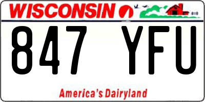 WI license plate 847YFU