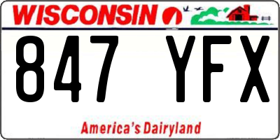 WI license plate 847YFX