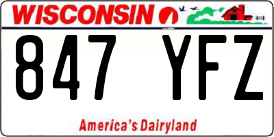 WI license plate 847YFZ