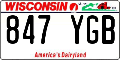 WI license plate 847YGB