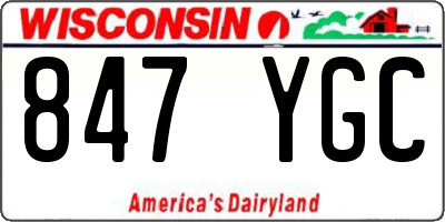 WI license plate 847YGC