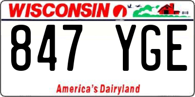 WI license plate 847YGE