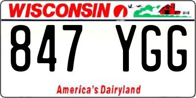WI license plate 847YGG