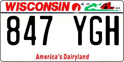 WI license plate 847YGH