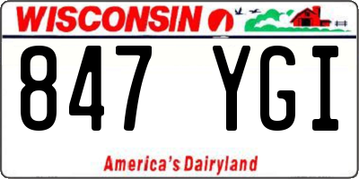 WI license plate 847YGI