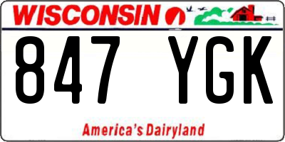 WI license plate 847YGK