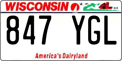 WI license plate 847YGL