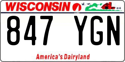 WI license plate 847YGN