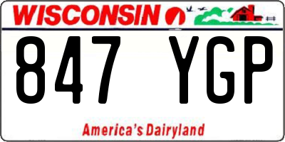 WI license plate 847YGP