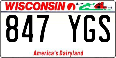 WI license plate 847YGS