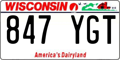 WI license plate 847YGT