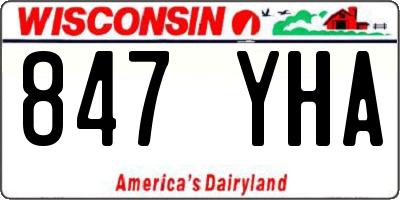 WI license plate 847YHA