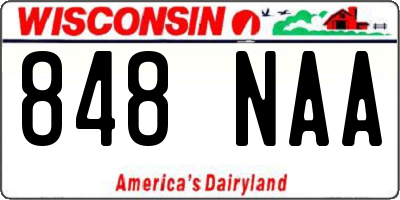 WI license plate 848NAA