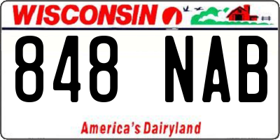 WI license plate 848NAB