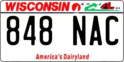 WI license plate 848NAC