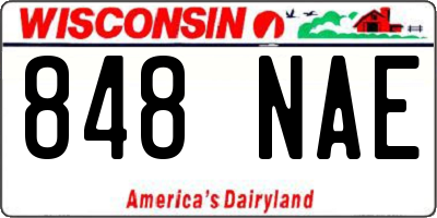 WI license plate 848NAE