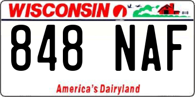 WI license plate 848NAF