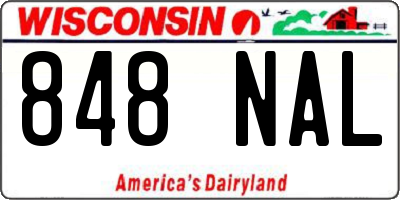 WI license plate 848NAL