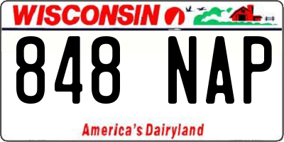 WI license plate 848NAP