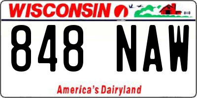 WI license plate 848NAW