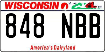 WI license plate 848NBB