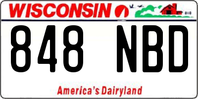 WI license plate 848NBD