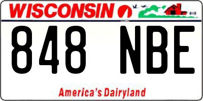 WI license plate 848NBE