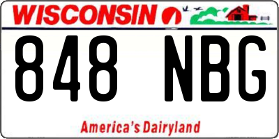 WI license plate 848NBG