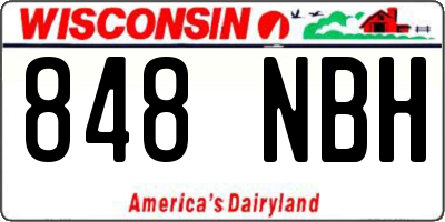 WI license plate 848NBH