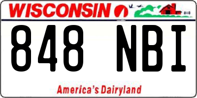 WI license plate 848NBI