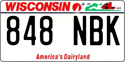 WI license plate 848NBK