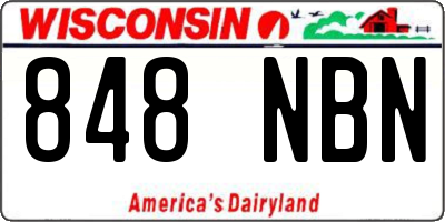 WI license plate 848NBN