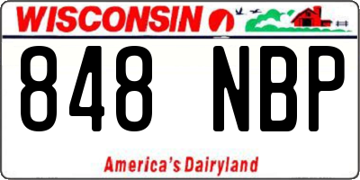 WI license plate 848NBP