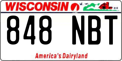 WI license plate 848NBT