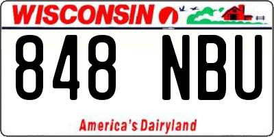 WI license plate 848NBU