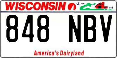 WI license plate 848NBV
