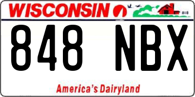 WI license plate 848NBX