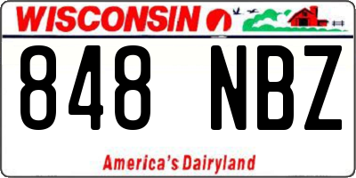 WI license plate 848NBZ