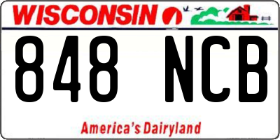 WI license plate 848NCB