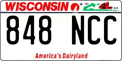 WI license plate 848NCC
