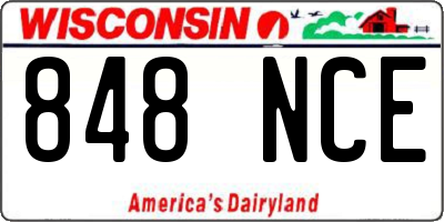 WI license plate 848NCE
