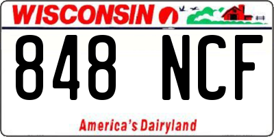 WI license plate 848NCF