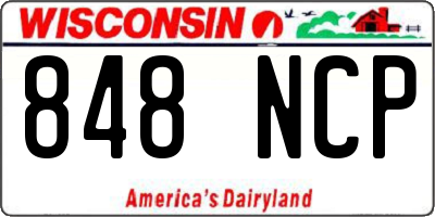 WI license plate 848NCP