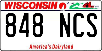 WI license plate 848NCS