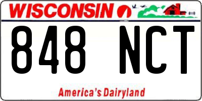 WI license plate 848NCT