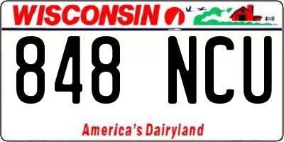 WI license plate 848NCU