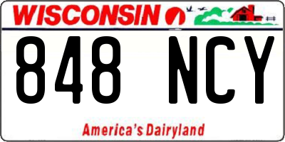 WI license plate 848NCY