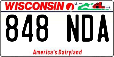 WI license plate 848NDA