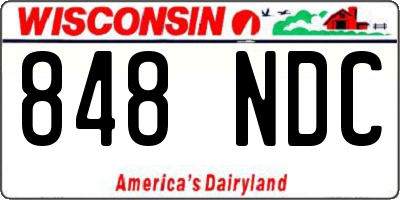 WI license plate 848NDC