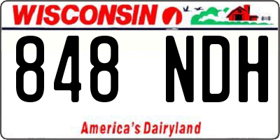 WI license plate 848NDH